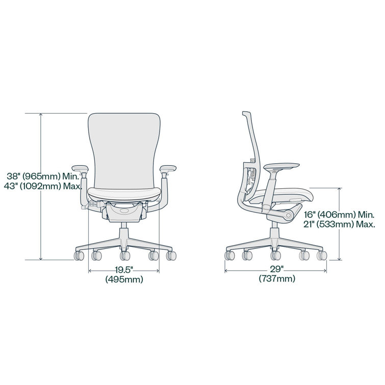 Haworth Zody Digital Knit Office Chair Standard Posture with Lumbar Support